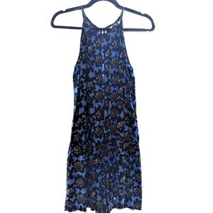 Gap Sleeveless Blue Floral Romper Small Pre-owned